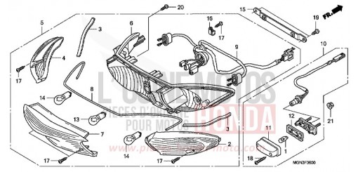 FEUX COMBINES ARRIERE CBF600NA de 2010